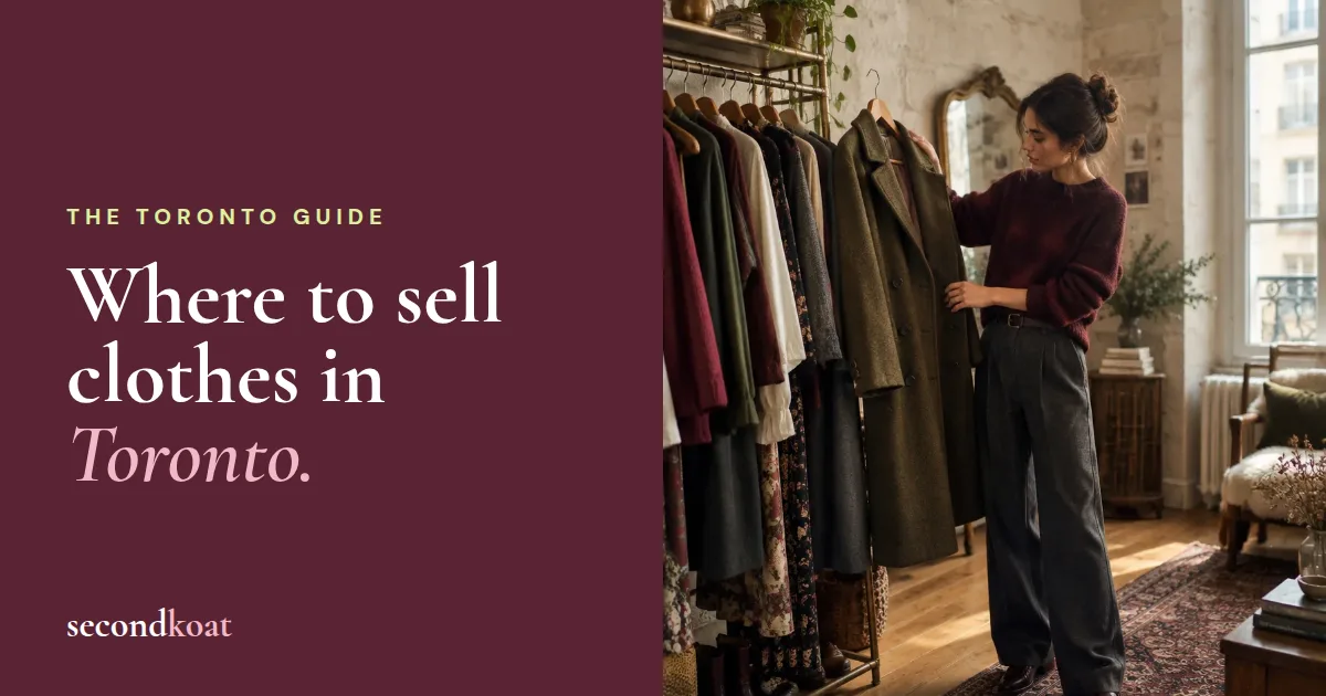 Where to sell clothes in Toronto: a woman sorting coats and sweaters from her closet to resell