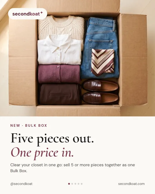 SecondKoat post: Five pieces out. One price in.